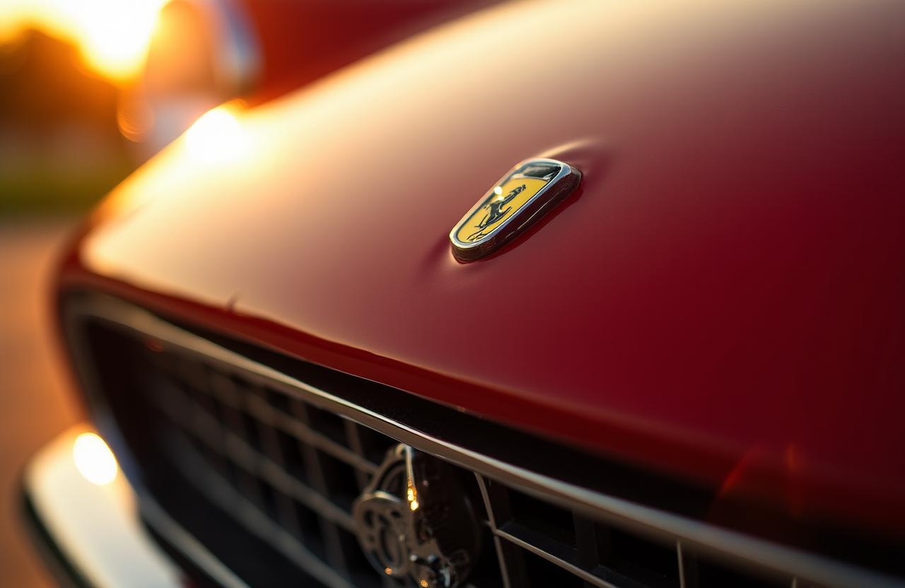 Dettaglio estetico di una Ferrari d'epoca