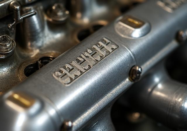 Dettaglio numero di serie motore d'epoca